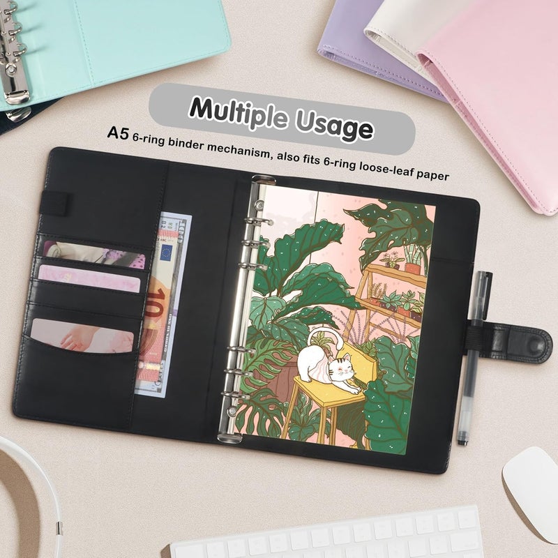 WITHYU A5 Kpop Photocard Binder with 30 Pack 4-Pocket Card Pages, 6 Ring A5 Binder Card Collector Album with 240 Card Slots,PU Leather Binder Cover with Magnetic Buckle Closure for Organizing Trading Card - Image 4